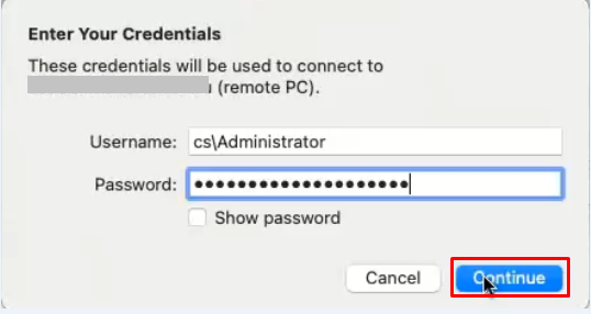 Учетные данные сервера