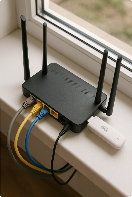 Переместите роутер с 4G модемом Переместите роутер с 4G модемом