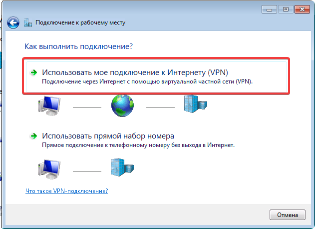 Использовать мое подключение к Интернету