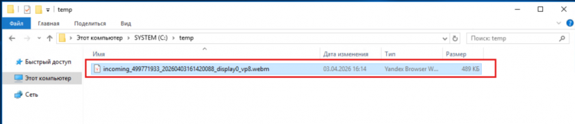 Файл записи