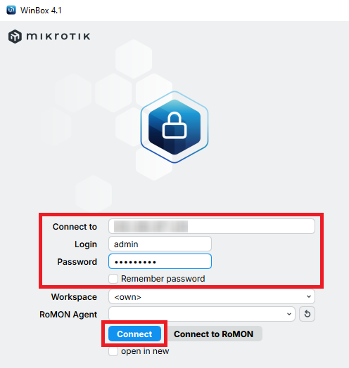 Подключение к CHR через WinBox Подключение к CHR через WinBox